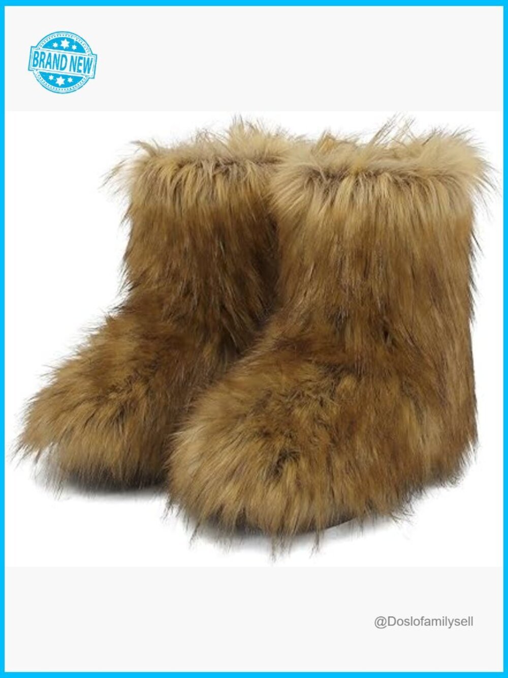 Furry Fluffy Platform Ankle Boots Y2k Winter Comfort Mid-Calf Short Snow Boots